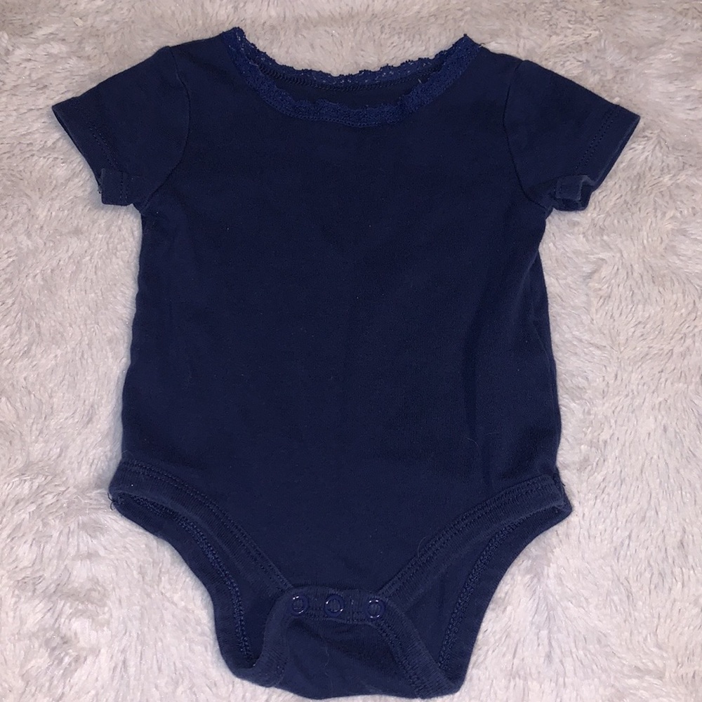 (3 for $10) joe fresh 6-12 month blue navy bodysuit